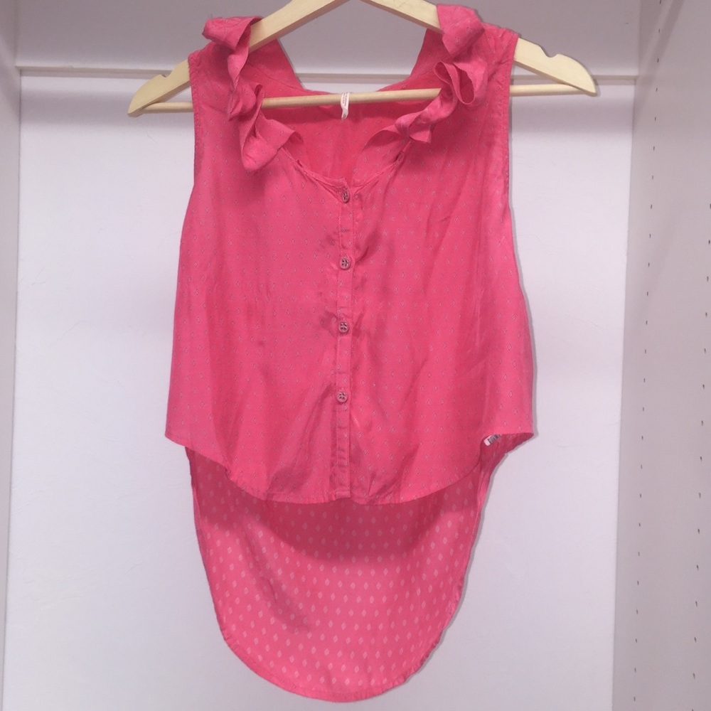 free people pink cropped tank top